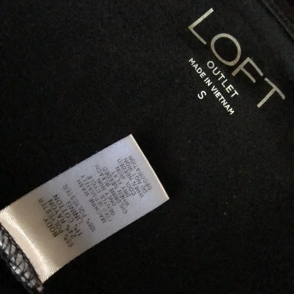 LOFT Black With White Stripes Adjustable Spaghetti Strap Camisole Tank Size S - Picture 7 of 13